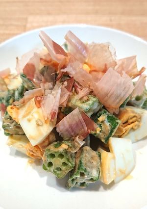 まるで大阪焼き！？オクラと卵の絶品サラダ-レシピのメイン写真