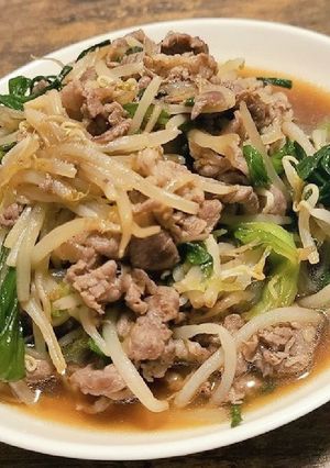 レバニラ風牛こま炒め-レシピのメイン写真