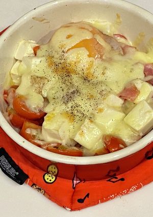 簡単！ミニトマトと豆腐のグラタン-レシピのメイン写真