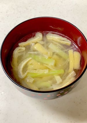 大根 ブロッコリーの茎 油揚げの味噌汁-レシピのメイン写真