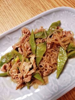 モロッコいんげんと豚肉と糸こんの炒め煮-レシピのメイン写真
