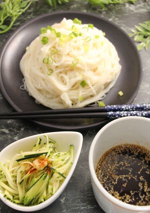 今年一番そうめん！ガーリックごま風味-レシピのメイン写真