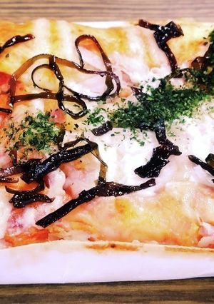 “ピザパン”«わさび昆布煮&青のり»のせ-レシピのメイン写真