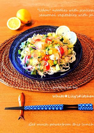 つめたい麺✨ホタテと夏野菜のジュレ仕立て-レシピのメイン写真