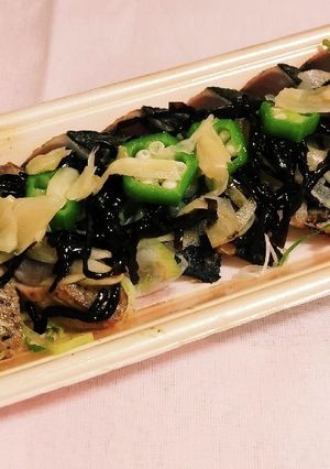 “鰹たたき2号”«オクラ紅生姜とろろ昆»-レシピのメイン写真