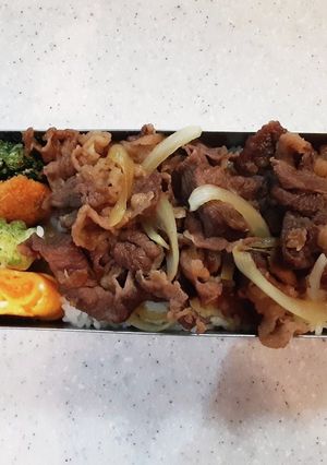 高校生弁当覚え書き50牛丼弁当-レシピのメイン写真