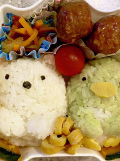 すみっこぐらし☆しろくま&ぺんぎん弁当-レシピのメイン写真