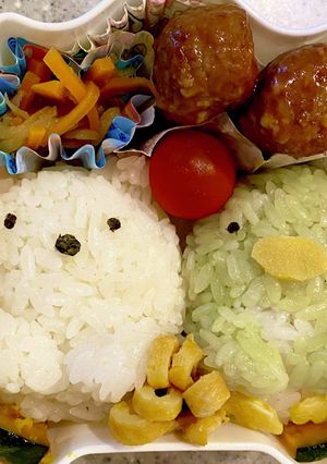 すみっこぐらし☆しろくま＆ぺんぎん弁当-レシピのメイン写真