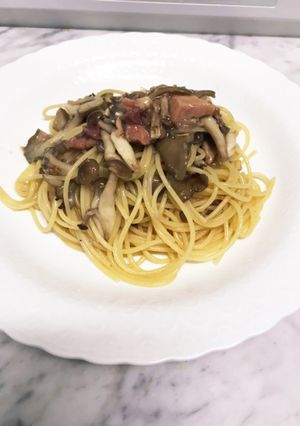 焼き鳥缶パスタ　柚子胡椒風味-レシピのメイン写真