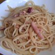 簡単!激ウマ!豆乳と塩辛のスパゲティー。