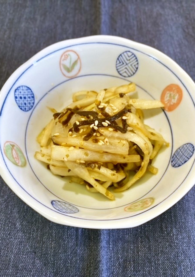 【使いきり】大根の皮の塩昆布和え-レシピのメイン写真