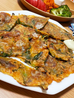 桃屋のキムチの素だけチヂミ☆家にある粉で-レシピのメイン写真