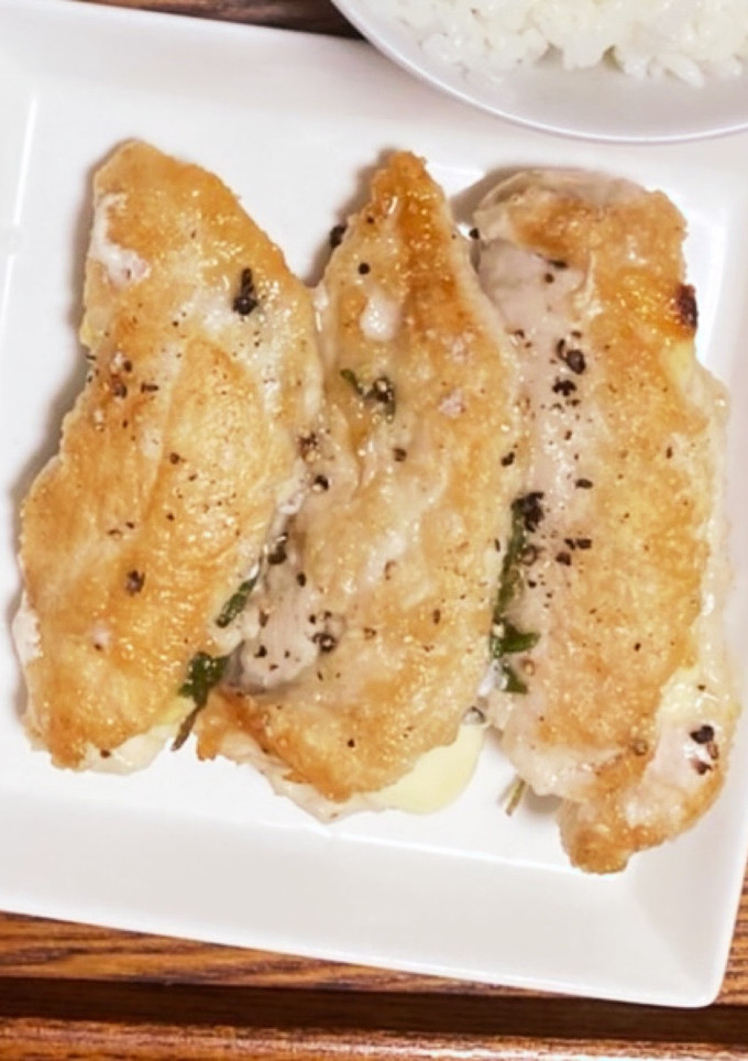 ささみの青じそチーズのはさみ焼き♪-レシピのメイン写真
