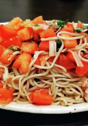 トマトと薬味たっぷり冷たいおそば-レシピのメイン写真