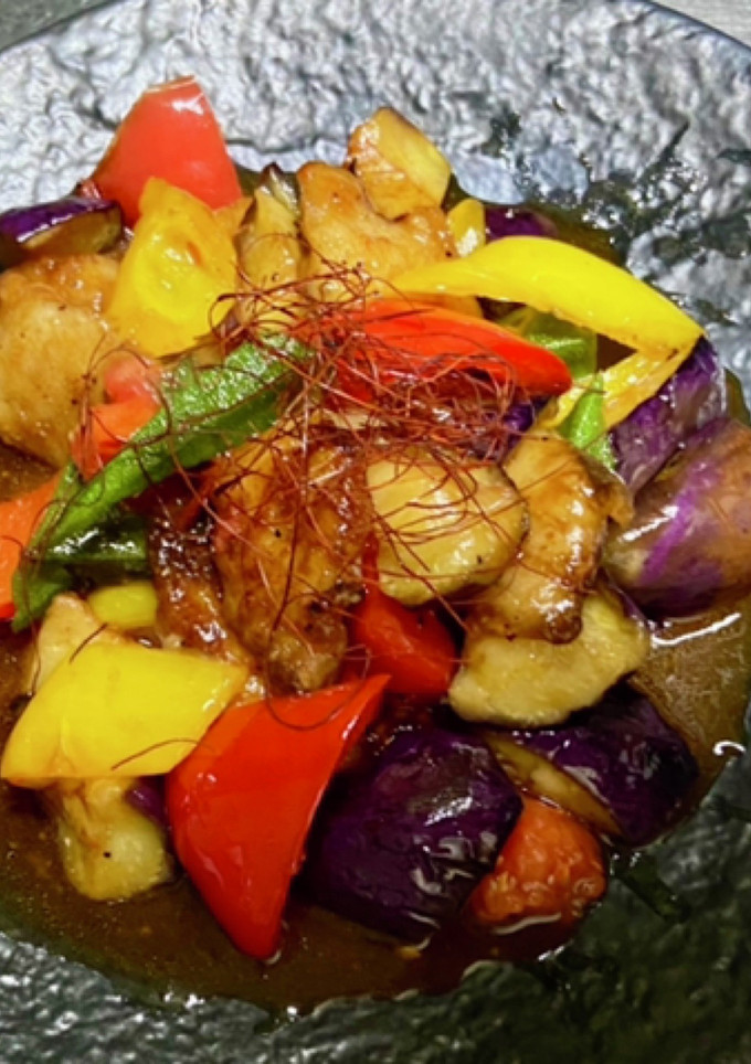 カマスと夏野菜の黒酢炒め-レシピのメイン写真