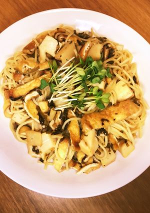 高菜と竹の子油揚げのパスタ-レシピのメイン写真