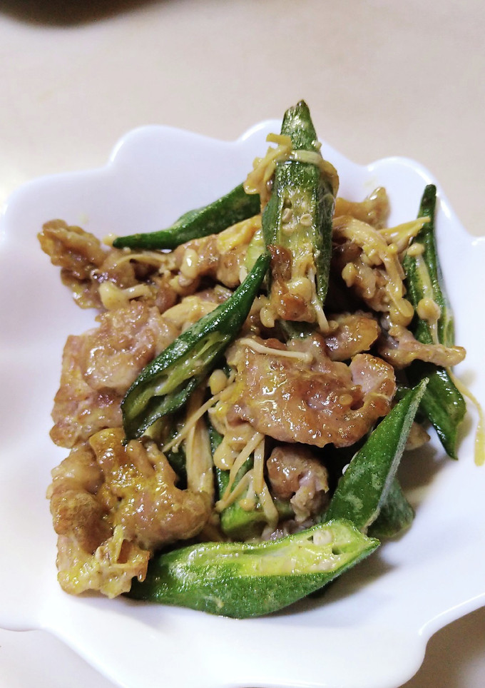 オクラと豚肉のマヨカレー炒め-レシピのメイン写真