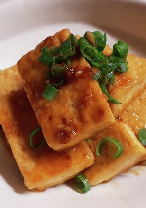 簡単副菜☆島どうふの麺つゆニンニクソテー-レシピのメイン写真