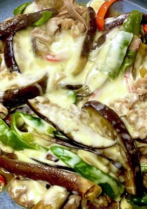 なすとピーマンの甘辛醤油炒め&チーズのせ-レシピのメイン写真