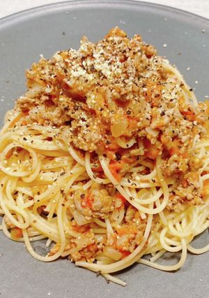 禁断の宗田節ミートソーススパゲッティ-レシピのメイン写真