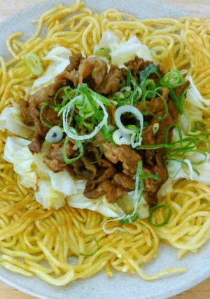 プレス焼きそばの豚キャベツがけ-レシピのメイン写真