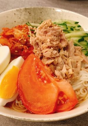 キムチとツナの旨辛そうめん-レシピのメイン写真