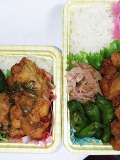 【夫婦弁当243】油淋鶏とししとう焼浸し-レシピのメイン写真