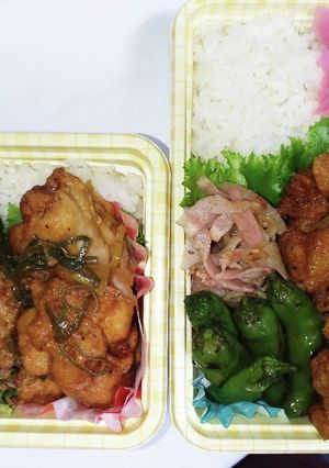 【夫婦弁当243】油淋鶏とししとう焼浸し-レシピのメイン写真
