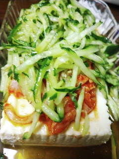 胡瓜とキムチの夏用冷や奴-レシピのメイン写真