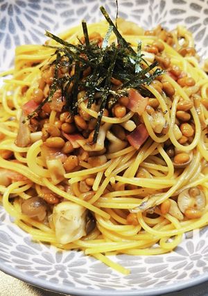 ☆簡単☆納豆きのこベーコンパスタ-レシピのメイン写真