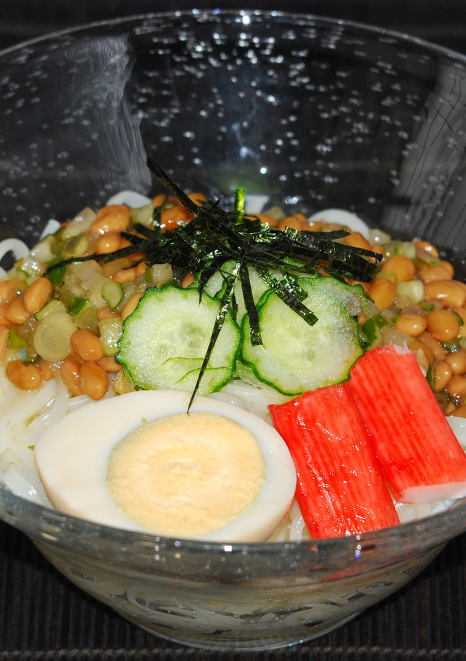 山形のだしと納豆のつめたい和え麺♪-レシピのメイン写真