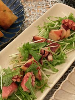 夏っぽい!タコと水菜のサラダ-レシピのメイン写真