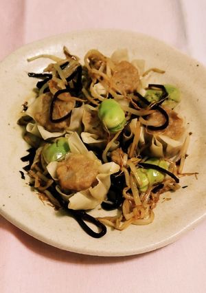«しそ昆布煮･焼売»&“もやし､そら豆”-レシピのメイン写真