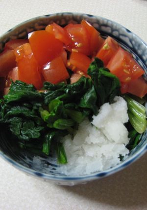 ほうれん草とトマトのみぞれサラダ-レシピのメイン写真