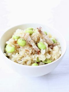 【枝豆ベーコンごはん】枝豆の炊き込みご飯-レシピのメイン写真