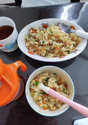 幼児・離乳食取り分け納豆しらすチャーハン-レシピのメイン写真