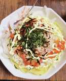 山盛りツナと明太子のサラダパスタ！
