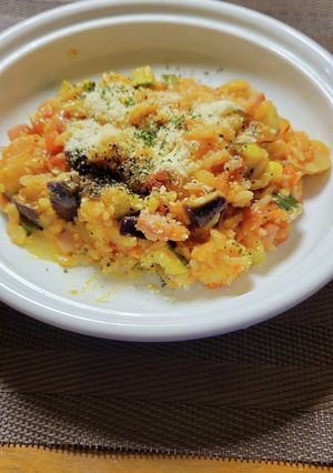 夏野菜たっぷりチーズリゾット-レシピのメイン写真