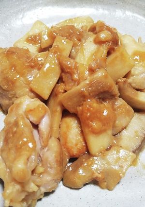 鶏もも肉とえりんぎの味噌炒め-レシピのメイン写真