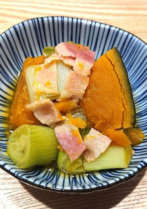 ちょっと洋風？かぼちゃねぎベーコンの煮物-レシピのメイン写真