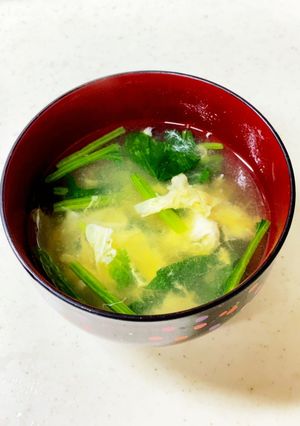 ほうれん草のかきたま味噌汁^^-レシピのメイン写真