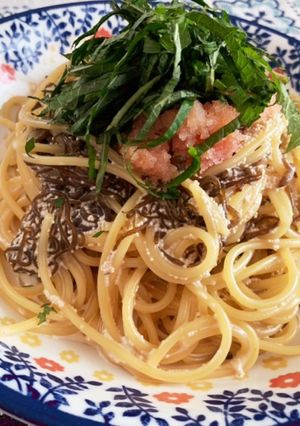 奄美のもずく明太子クリームパスタ-レシピのメイン写真