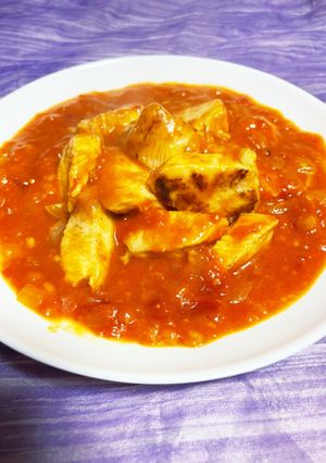 鶏ムネ肉のトマトソース煮♪チーズ入り♪-レシピのメイン写真