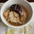 「だし道楽」でナスそうめん