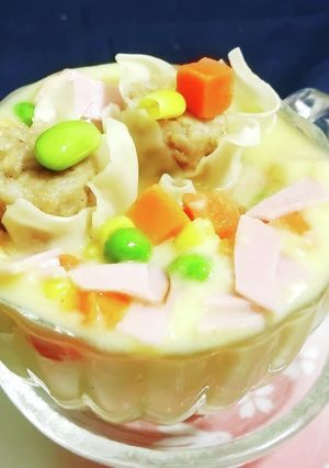 朝のたべるスープ&焼売/ハム/Mixベジ-レシピのメイン写真