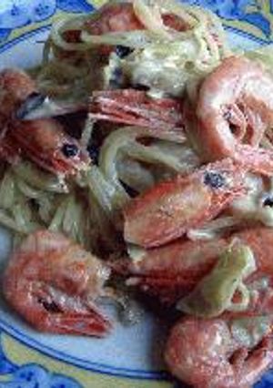 有頭甘海老のバジルクリームパスタ-レシピのメイン写真