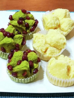 米粉の抹茶蒸しパン、たまご蒸しパン-レシピのメイン写真