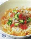 いかとオクラの梅和えそうめん