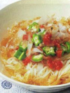 いかとオクラの梅和えそうめん-レシピのメイン写真