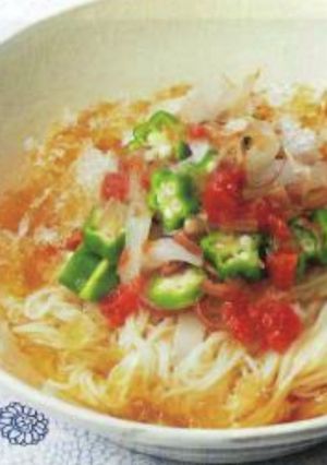 いかとオクラの梅和えそうめん-レシピのメイン写真